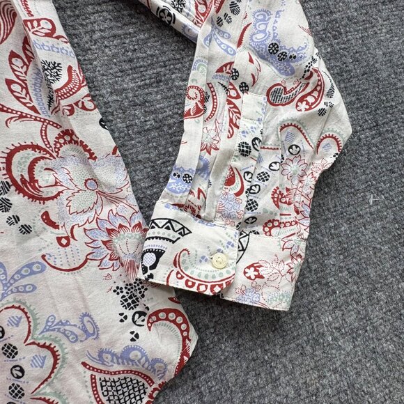 Ann Taylor Factory Top Womens M Paisley Button-Up Shirt Boho Fairy Business - Picture 5 of 13